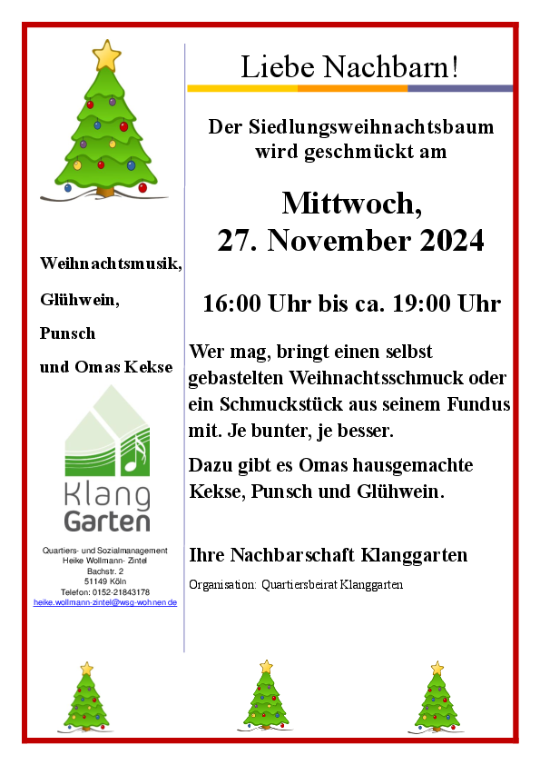 Flyer Weihnachtsbaumfest 2024 mit Tannenbaum Symbolen